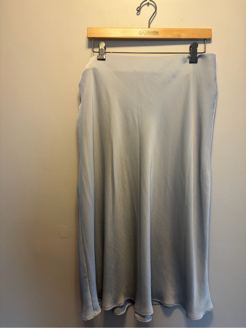 Banana Republic Grey Satin Midi Slip Skirt